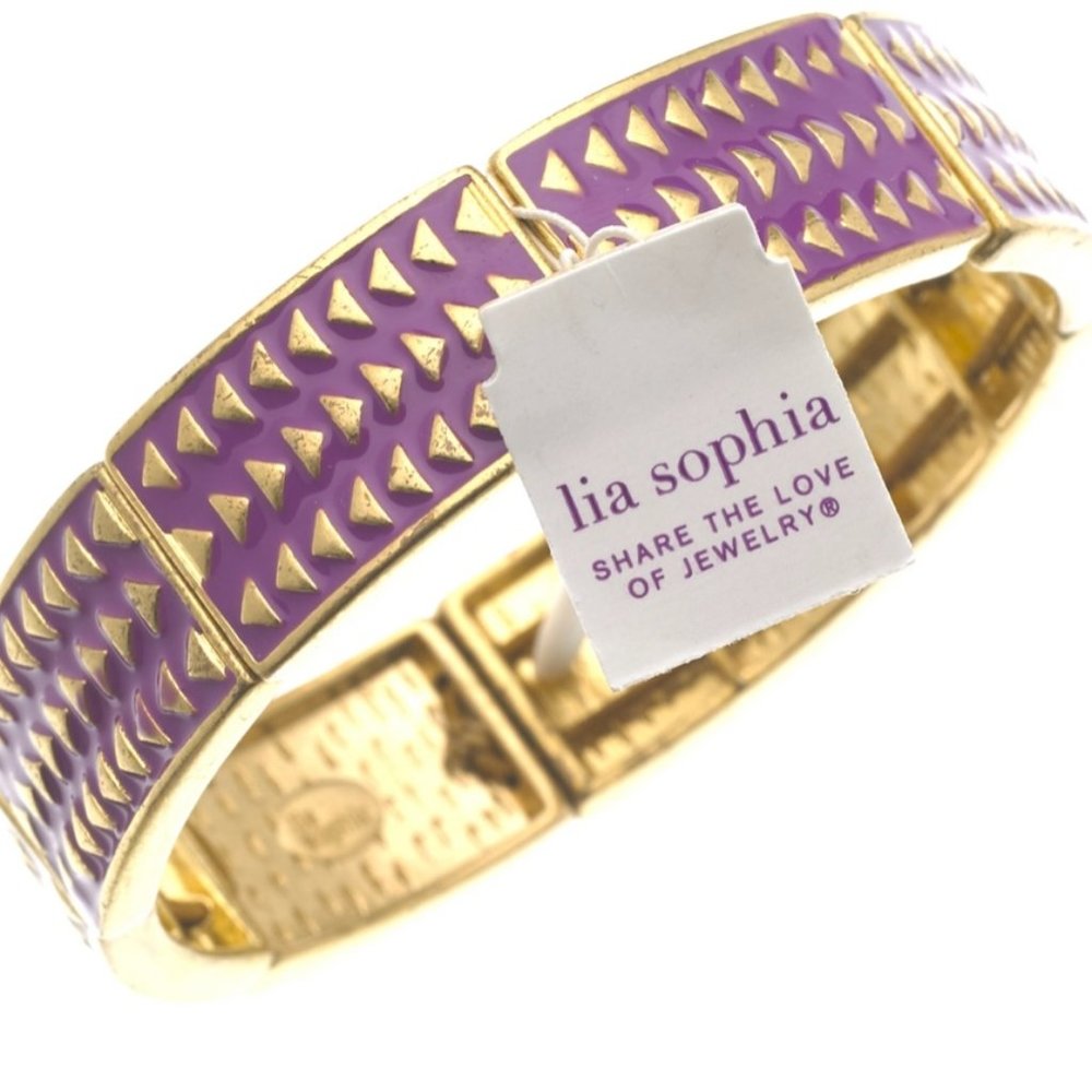 Lia Sophia Rhythmic Stretch Bracelet Gold and Purple